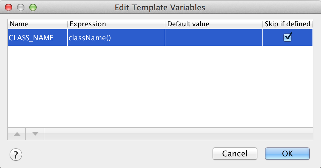 IntelliJ Live Templates Logger configuration - variables